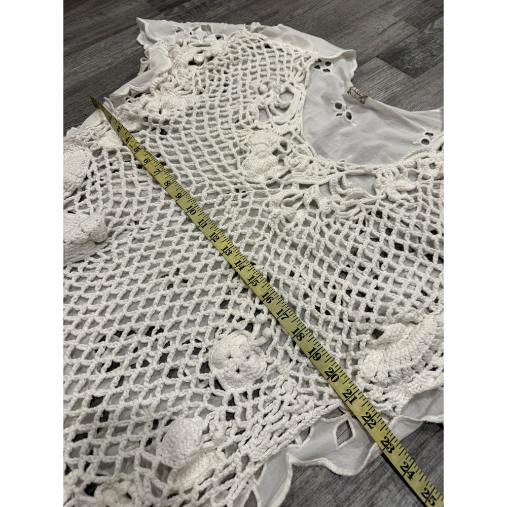 Intimately Free People White Crochet Away Eyelet Lace Kaftan Cover Up Dress XS/S - Picture 5 of 8